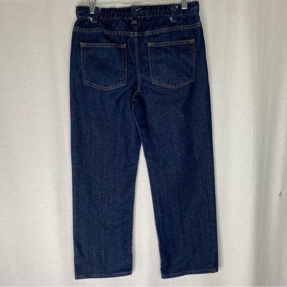 Old Navy Blue Denim Elastic Waist Drawstring Pull On Straight Jeans 14 XXL - Picture 5 of 9